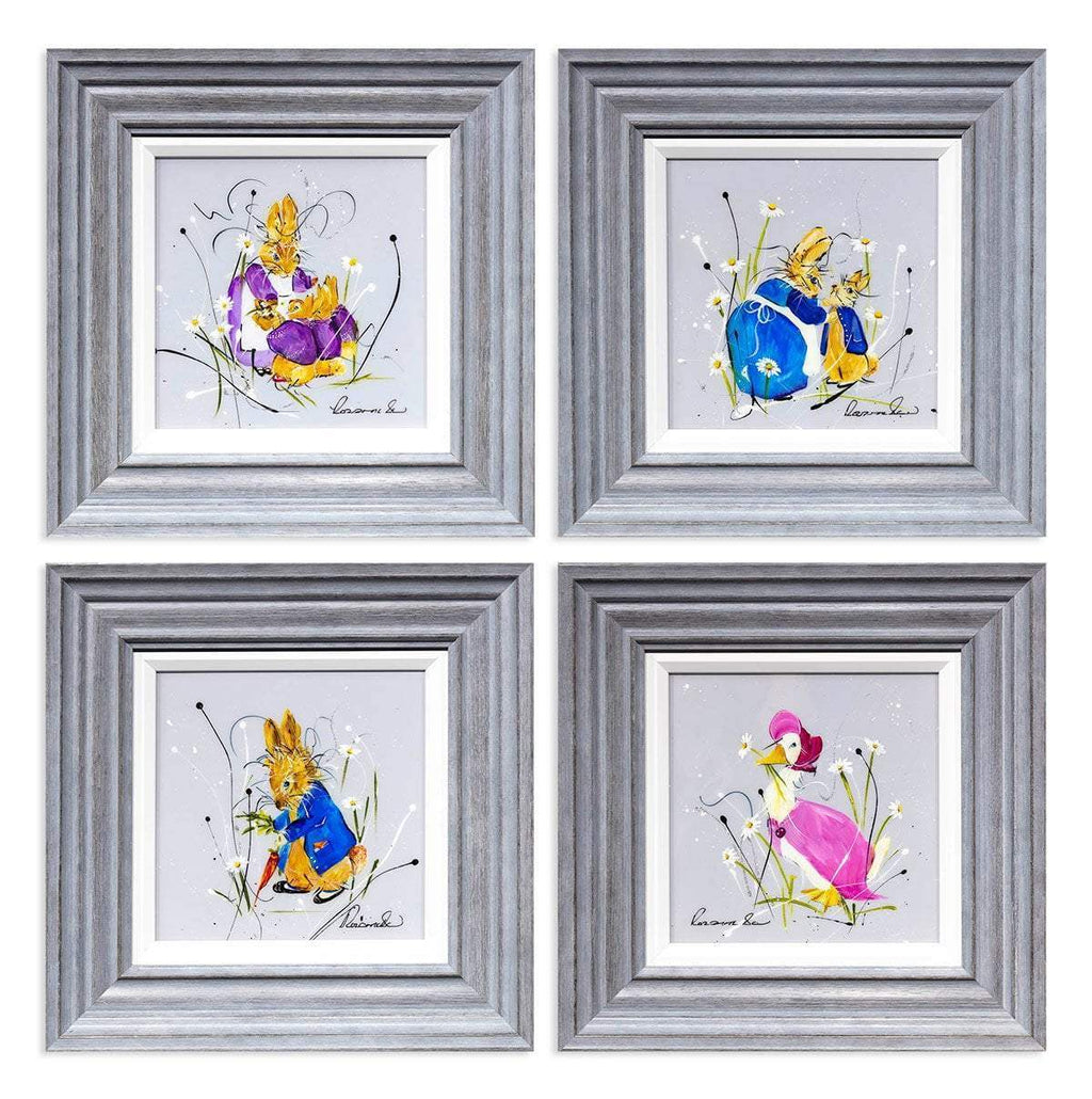 Once Upon a Time There Were Four Little Rabbits - SOLD by artist Rozanne Bell - Wyecliffe Galleries