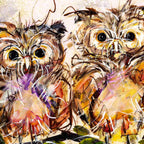 Otto and Oscar - Original - SOLD by artist Rozanne Bell - Wyecliffe Galleries