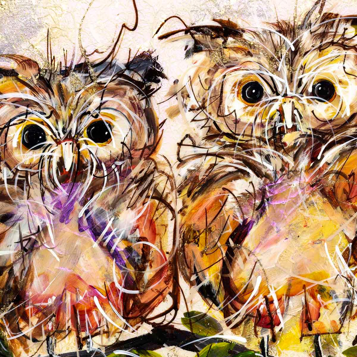 Otto and Oscar - Original - SOLD by artist Rozanne Bell - Wyecliffe Galleries