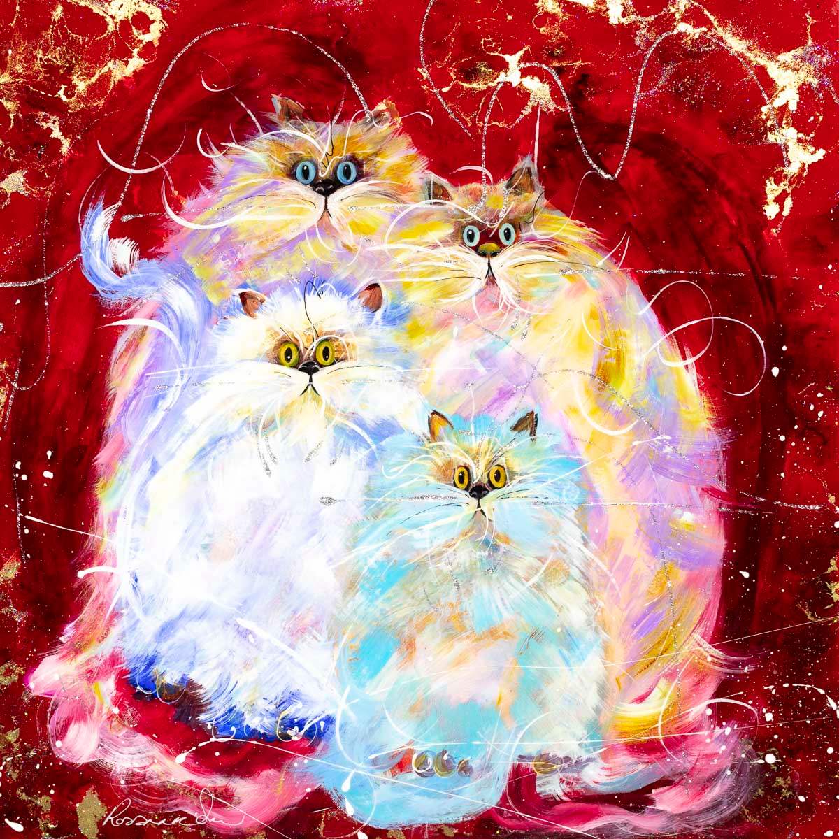 Our Family - Original - SOLD by artist Rozanne Bell - Wyecliffe Galleries