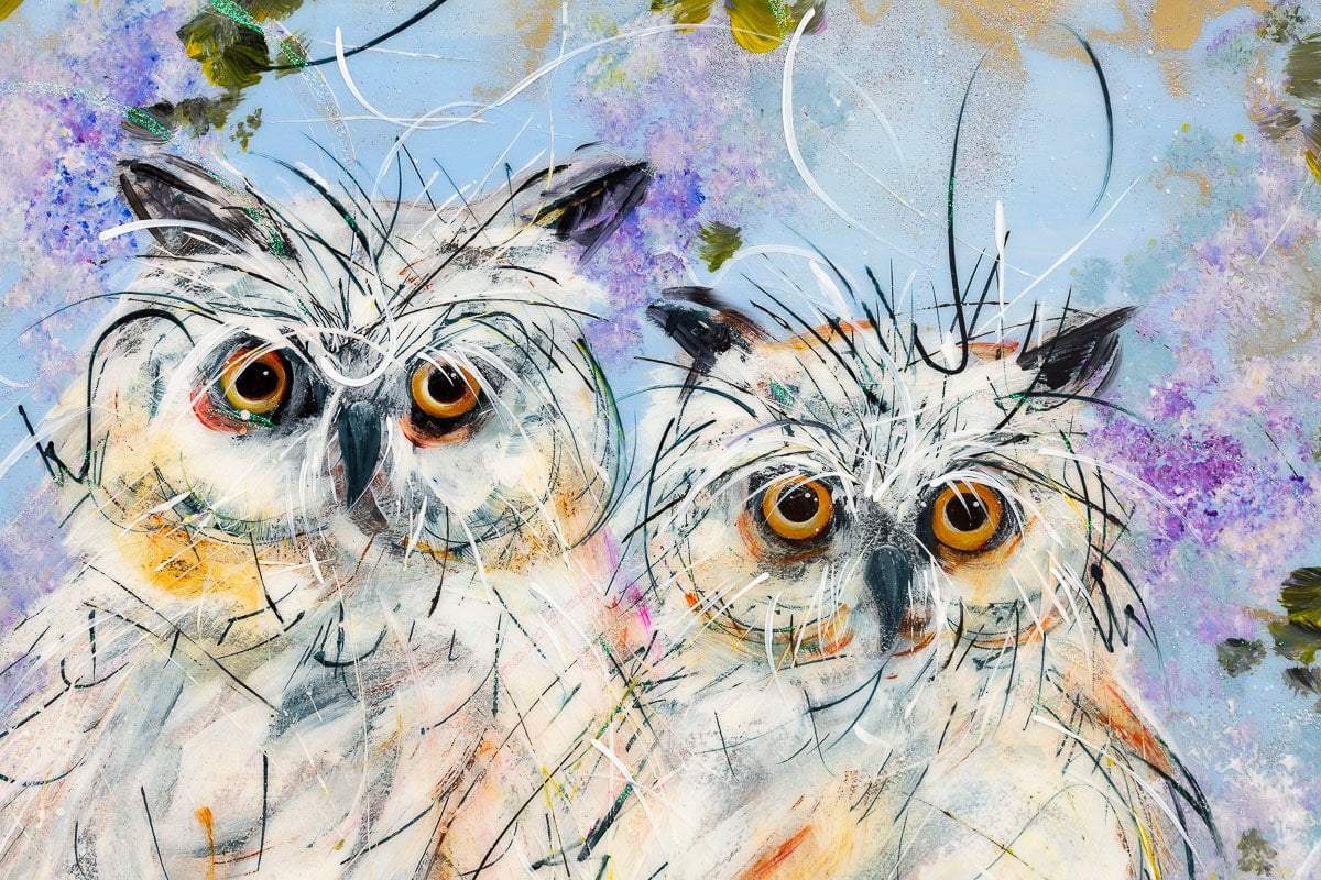 Owl Be Here - Original - SOLD by artist Rozanne Bell - Wyecliffe Galleries
