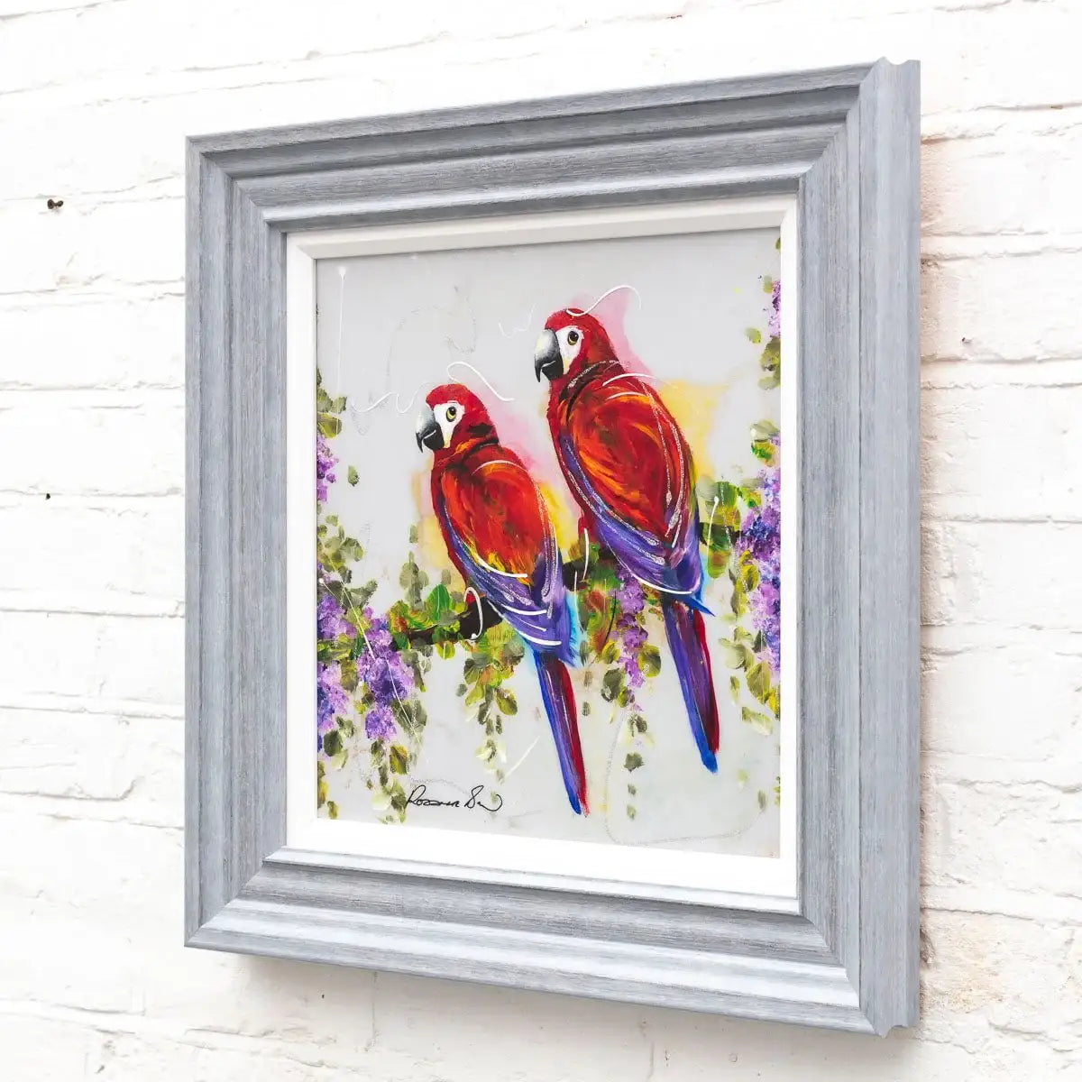 Parrot Play - Original by artist Rozanne Bell - Wyecliffe Galleries