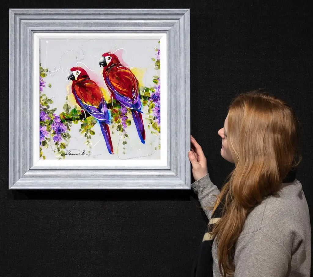 Parrot Play - Original by artist Rozanne Bell - Wyecliffe Galleries