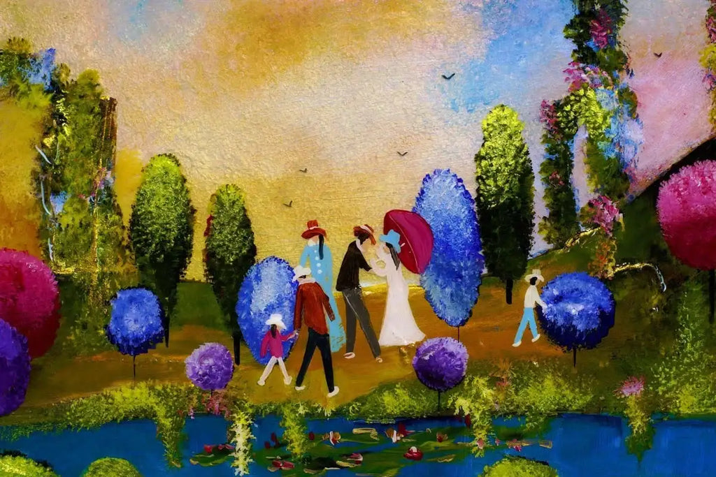 Pastoral Parasol - SOLD by artist Rozanne Bell - Wyecliffe Galleries