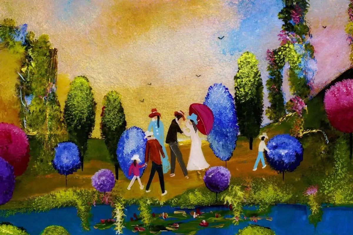 Pastoral Parasol - SOLD by artist Rozanne Bell - Wyecliffe Galleries