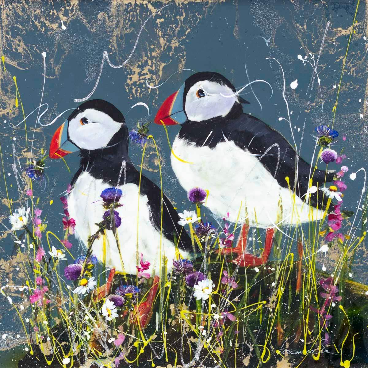Patrick & Paige - Original - SOLD by artist Rozanne Bell - Wyecliffe Galleries