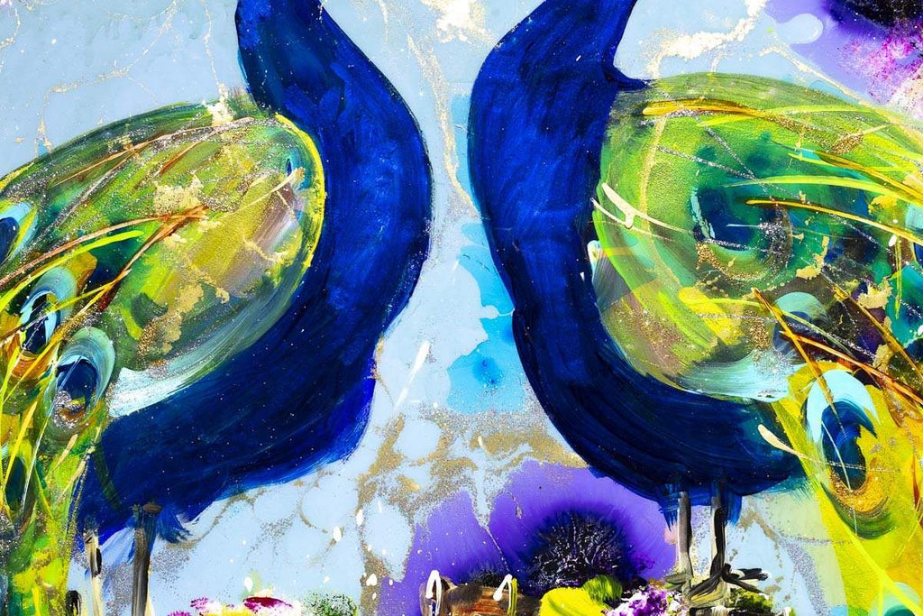 Peacock Paradise - Original - SOLD by artist Rozanne Bell - Wyecliffe Galleries