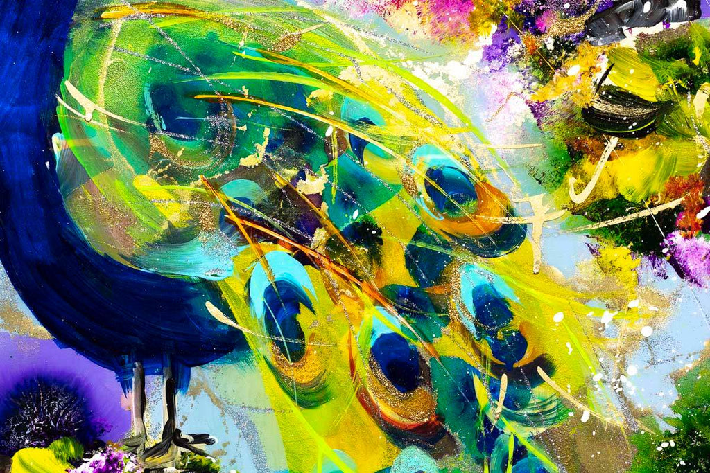 Peacock Paradise - Original - SOLD by artist Rozanne Bell - Wyecliffe Galleries