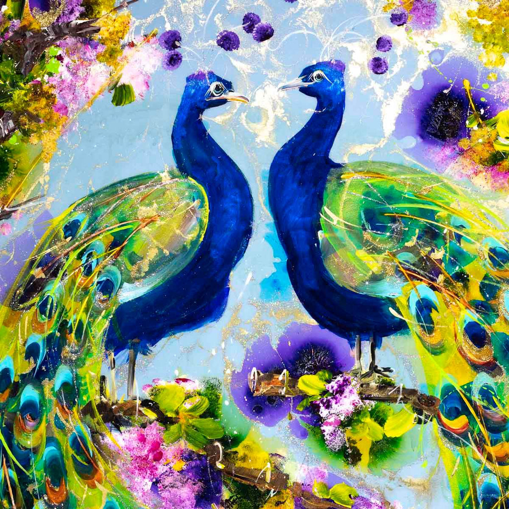 Peacock Paradise - Original - SOLD by artist Rozanne Bell - Wyecliffe Galleries