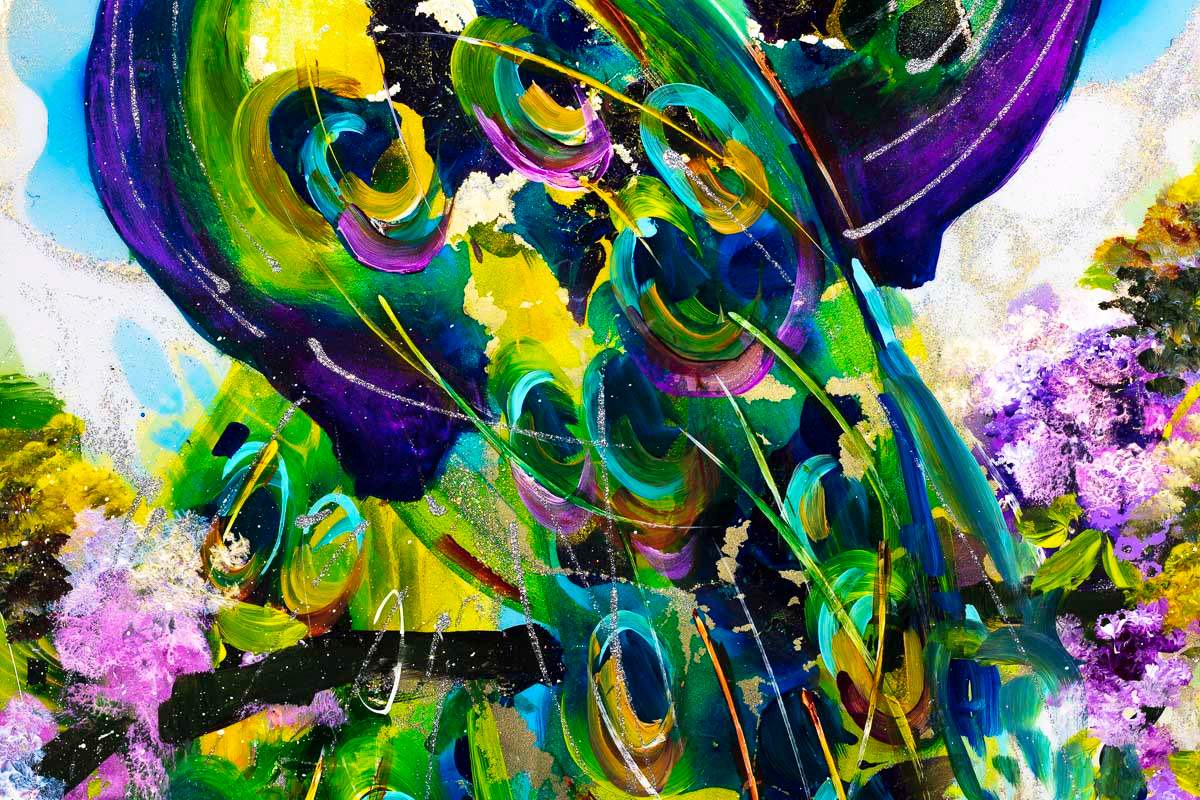 Peacock Fantasy - Original - SOLD by artist Rozanne Bell - Wyecliffe Galleries