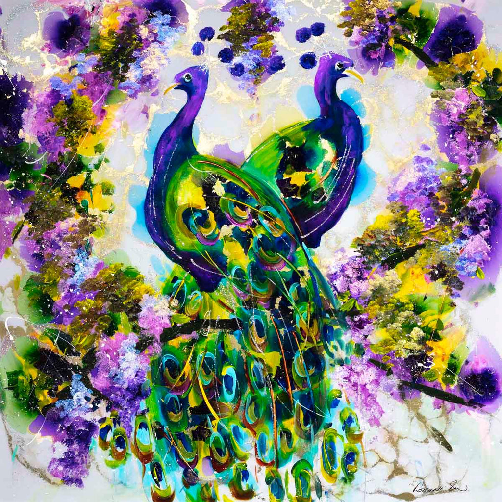 Peacock Fantasy - Original - SOLD by artist Rozanne Bell - Wyecliffe Galleries