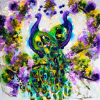 Peacock Fantasy - Original - SOLD by artist Rozanne Bell - Wyecliffe Galleries