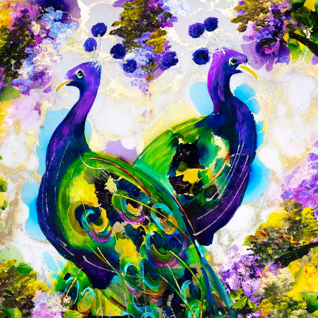 Peacock Fantasy - Original - SOLD by artist Rozanne Bell - Wyecliffe Galleries