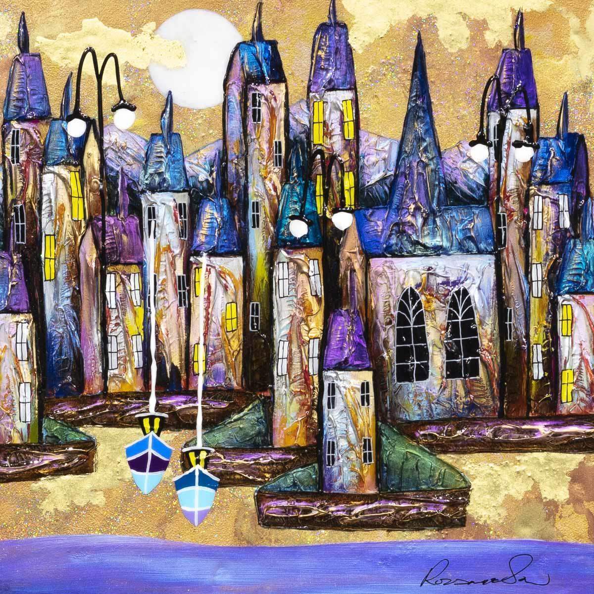 Pearlescent Night I - Original - SOLD by artist Rozanne Bell - Wyecliffe Galleries