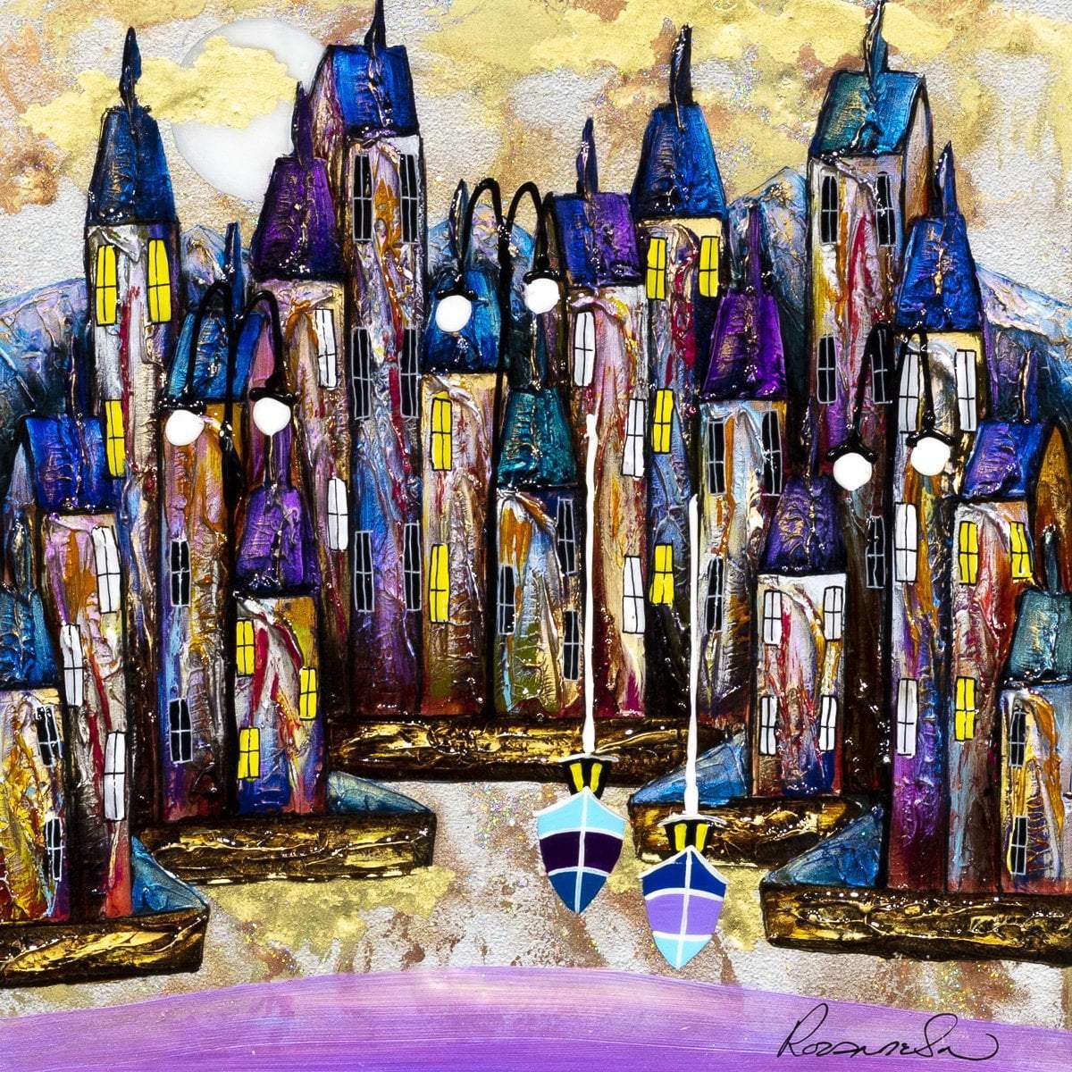 Pearlescent Night II - Original - SOLD by artist Rozanne Bell - Wyecliffe Galleries