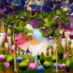 Penny Farthing on Parade - SOLD by artist Rozanne Bell - Wyecliffe Galleries