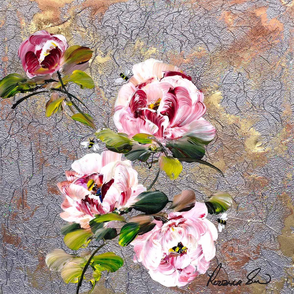 Peony Passion I - Original - SOLD by artist Rozanne Bell - Wyecliffe Galleries