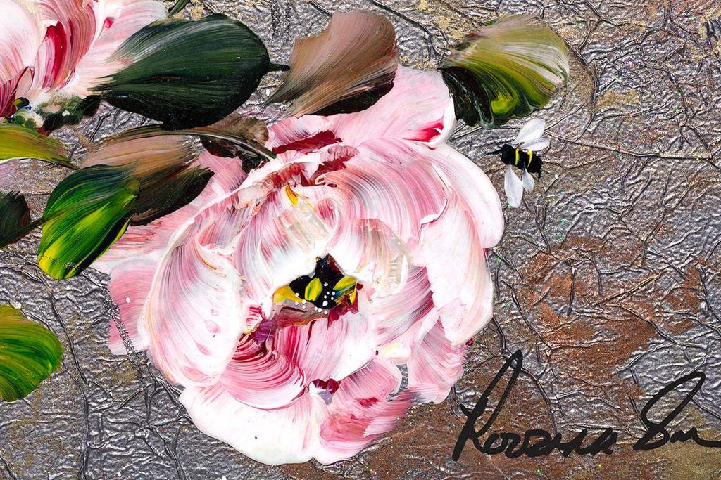 Peony Passion I - Original - SOLD by artist Rozanne Bell - Wyecliffe Galleries