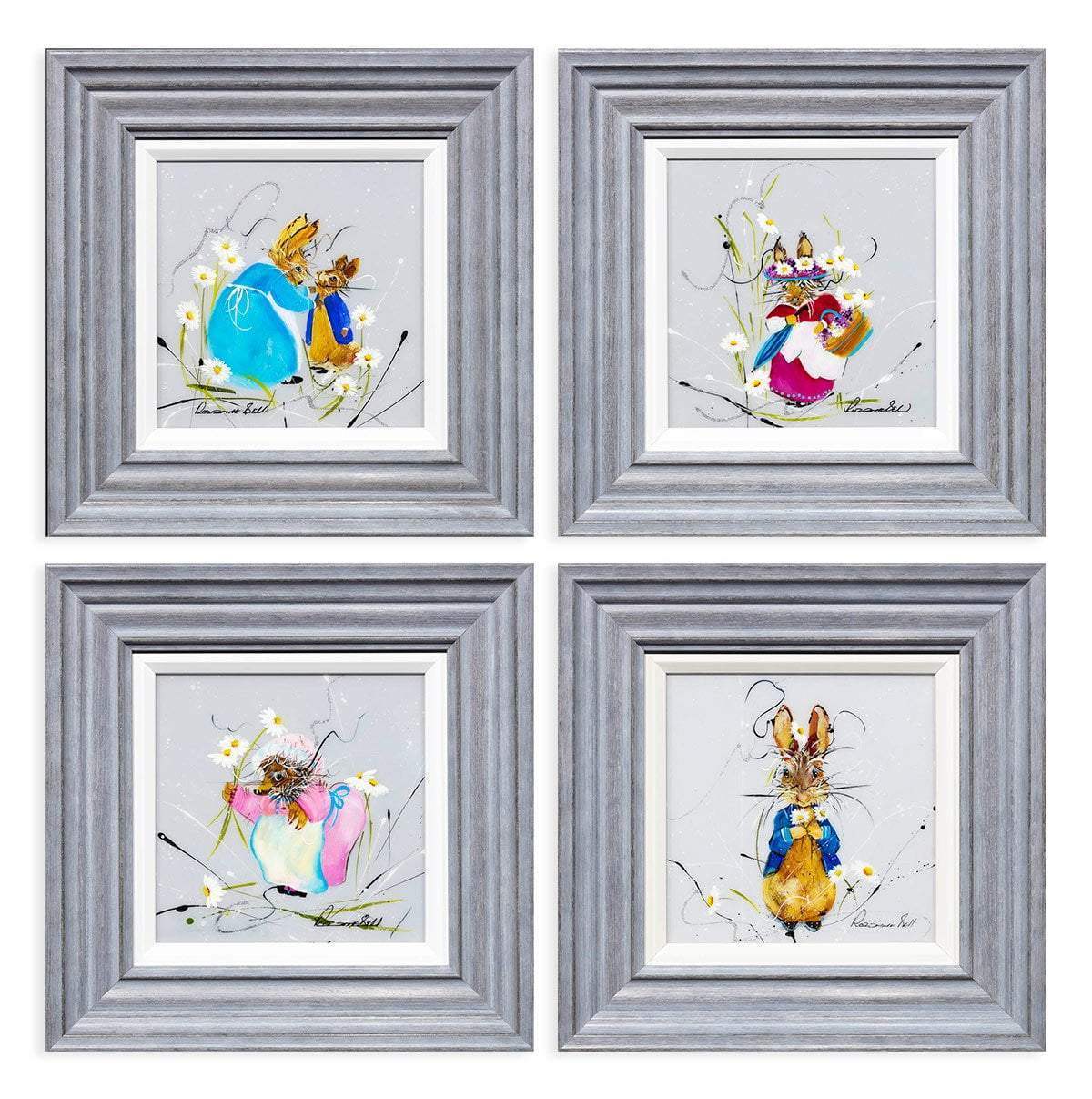 Peter Rabbit & Friends - SOLD by artist Rozanne Bell - Wyecliffe Galleries