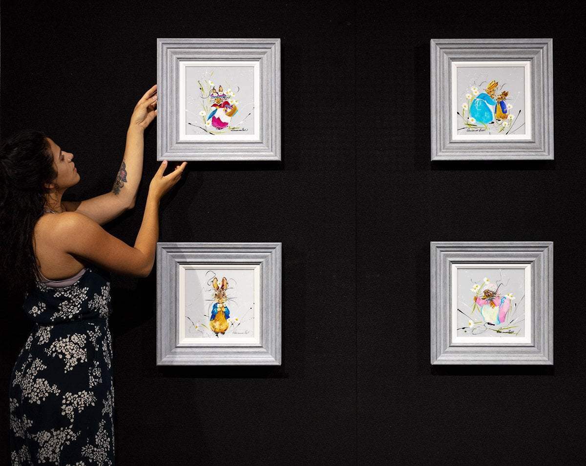 Peter Rabbit & Friends - SOLD by artist Rozanne Bell - Wyecliffe Galleries