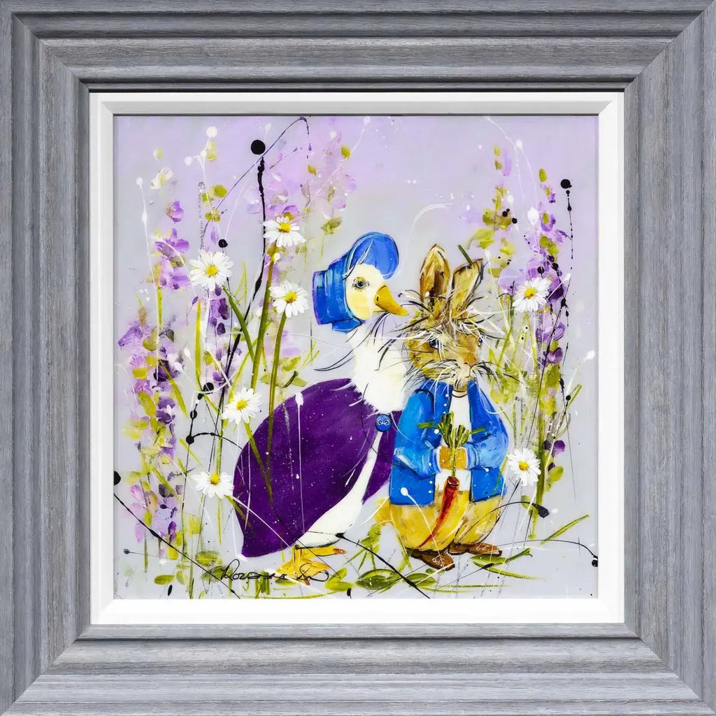 Peter Rabbit & Jemima II - Original - SOLD by artist Rozanne Bell - Wyecliffe Galleries
