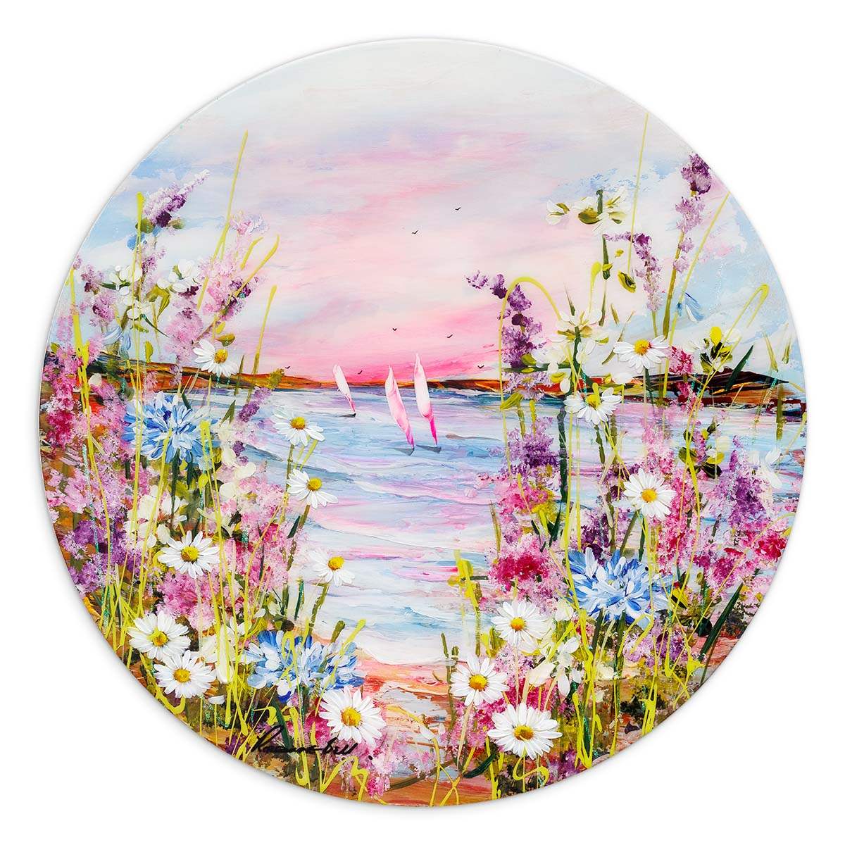 Pink Paradise - Original - SOLD by artist Rozanne Bell - Wyecliffe Galleries