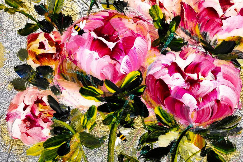 Pink Peonies - Original - SOLD by artist Rozanne Bell - Wyecliffe Galleries