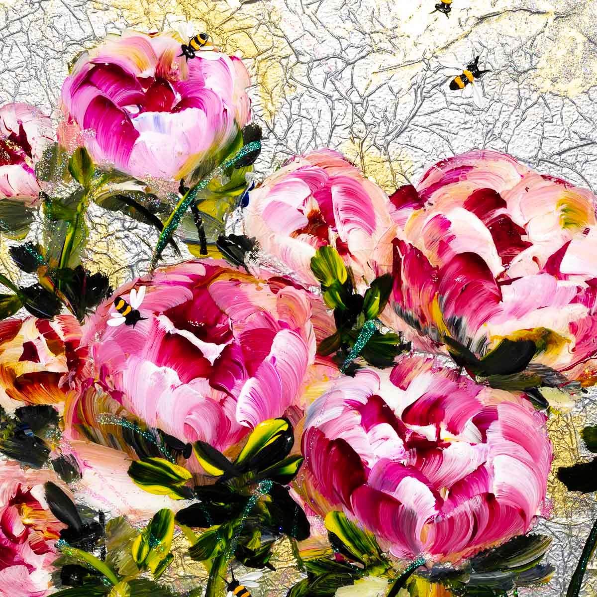 Pink Peonies - Original - SOLD by artist Rozanne Bell - Wyecliffe Galleries