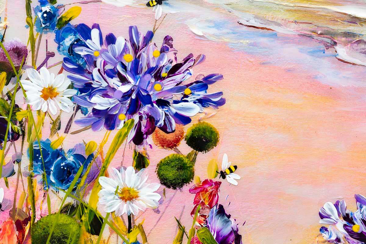 Pink Sands - Original - SOLD by artist Rozanne Bell - Wyecliffe Galleries