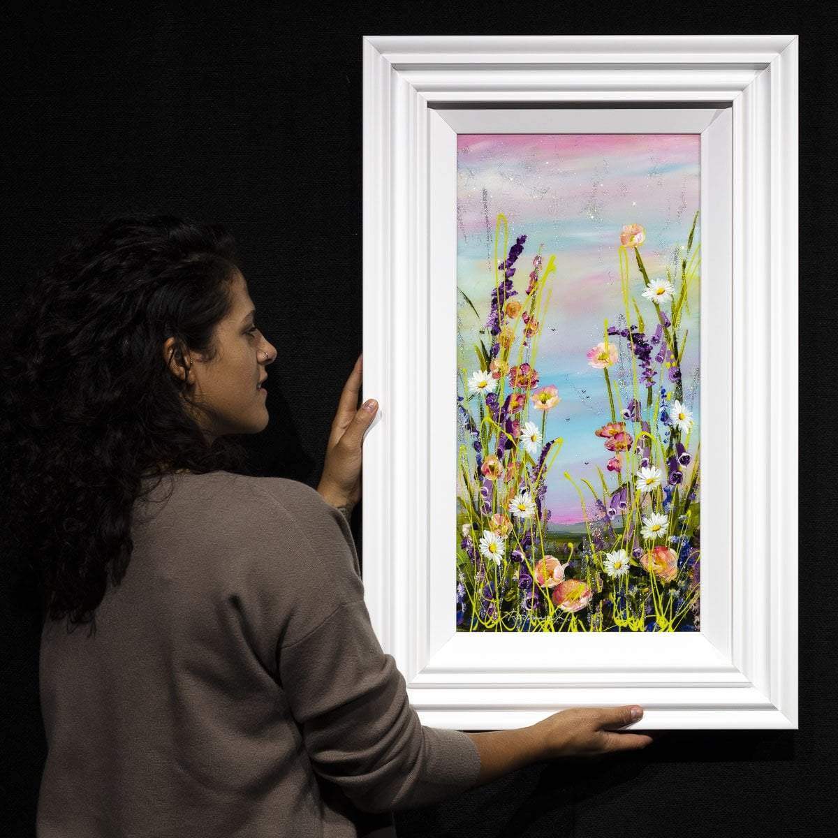 Pink Skies at Night - Original - SOLD by artist Rozanne Bell - Wyecliffe Galleries