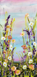 Pink Skies at Night - Original - SOLD by artist Rozanne Bell - Wyecliffe Galleries