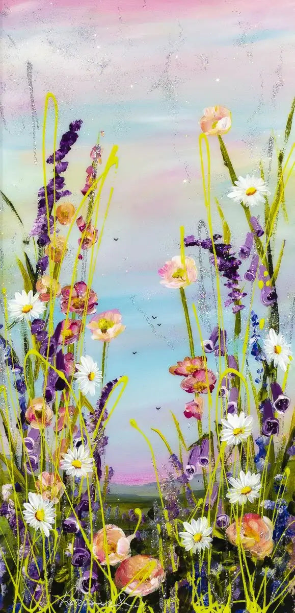 Pink Skies at Night - Original - SOLD by artist Rozanne Bell - Wyecliffe Galleries