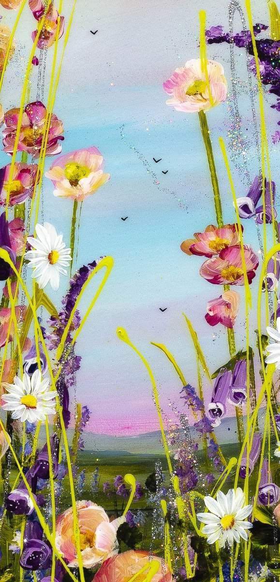 Pink Skies at Night - Original - SOLD by artist Rozanne Bell - Wyecliffe Galleries