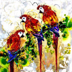 Polly, Percy and Peter - Original SOLD by artist Rozanne Bell - Wyecliffe Galleries