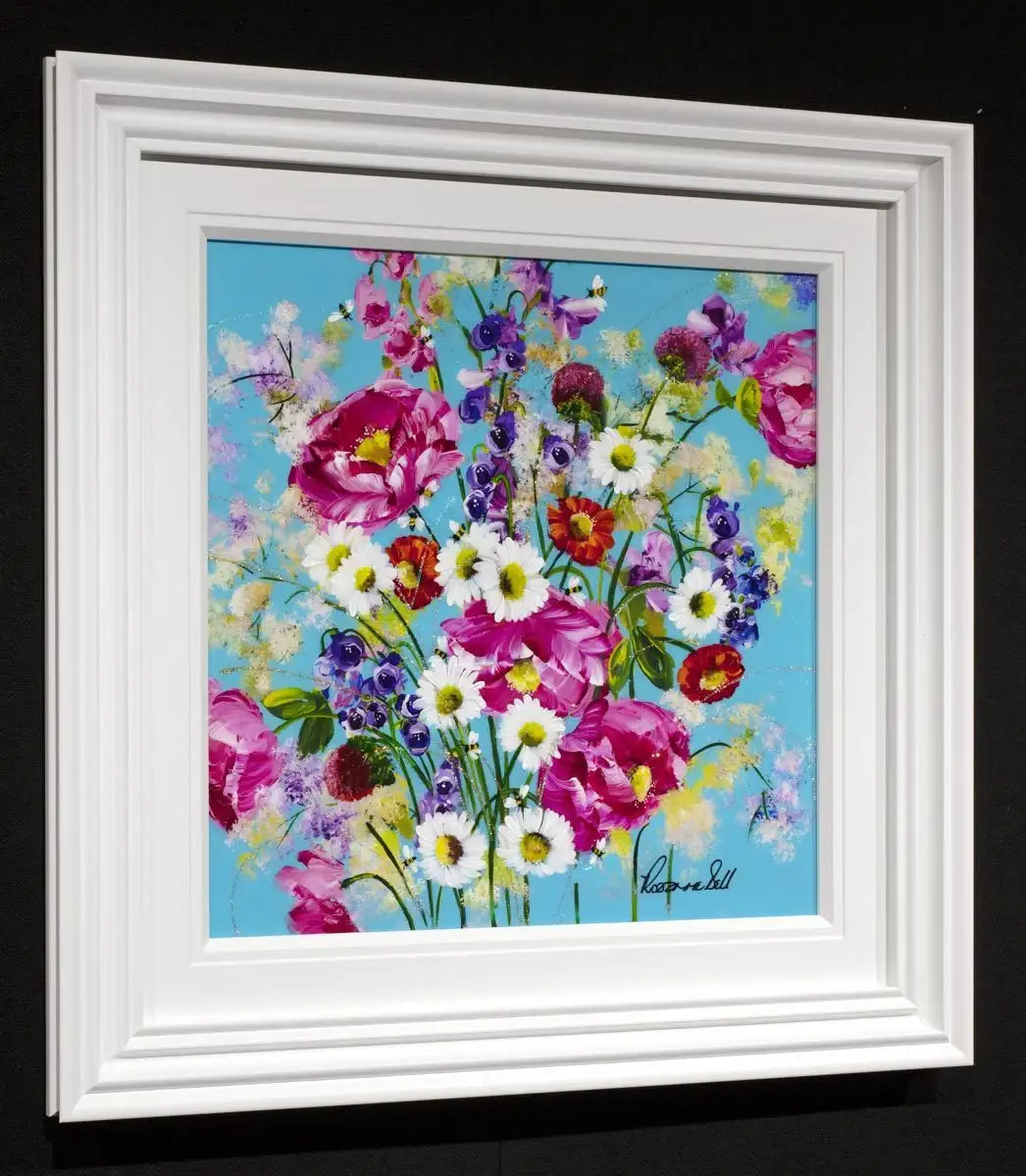 Pop Floral I - Original - SOLD by artist Rozanne Bell - Wyecliffe Galleries