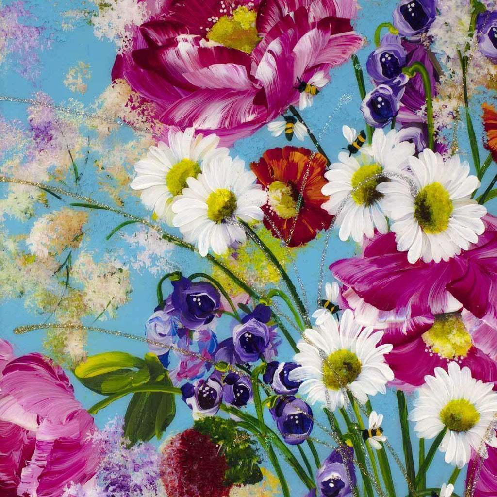 Pop Floral I - Original - SOLD by artist Rozanne Bell - Wyecliffe Galleries