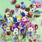 Pop Floral II - Original - SOLD by artist Rozanne Bell - Wyecliffe Galleries