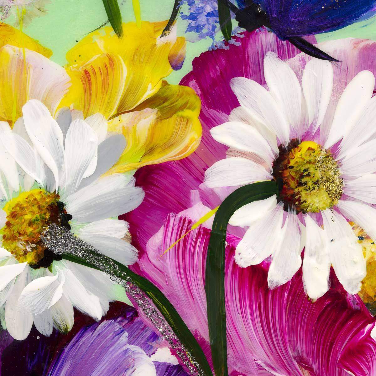 Pop Floral II - Original - SOLD by artist Rozanne Bell - Wyecliffe Galleries