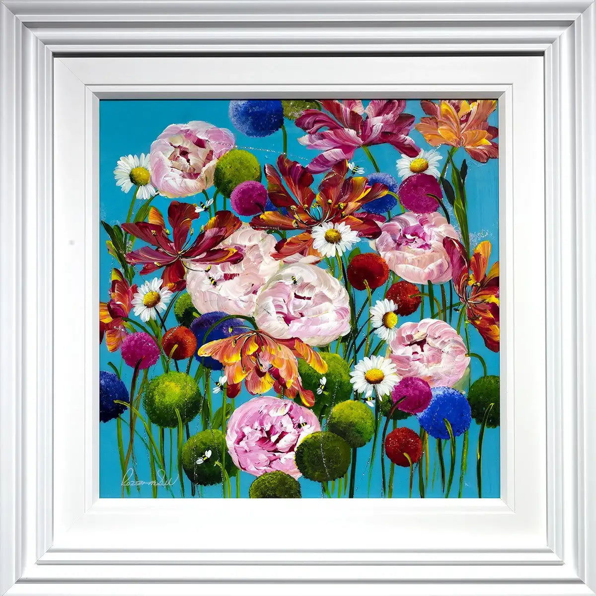 Pop Floral - Original - SOLD by artist Rozanne Bell - Wyecliffe Galleries
