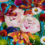 Pop Floral - Original - SOLD by artist Rozanne Bell - Wyecliffe Galleries