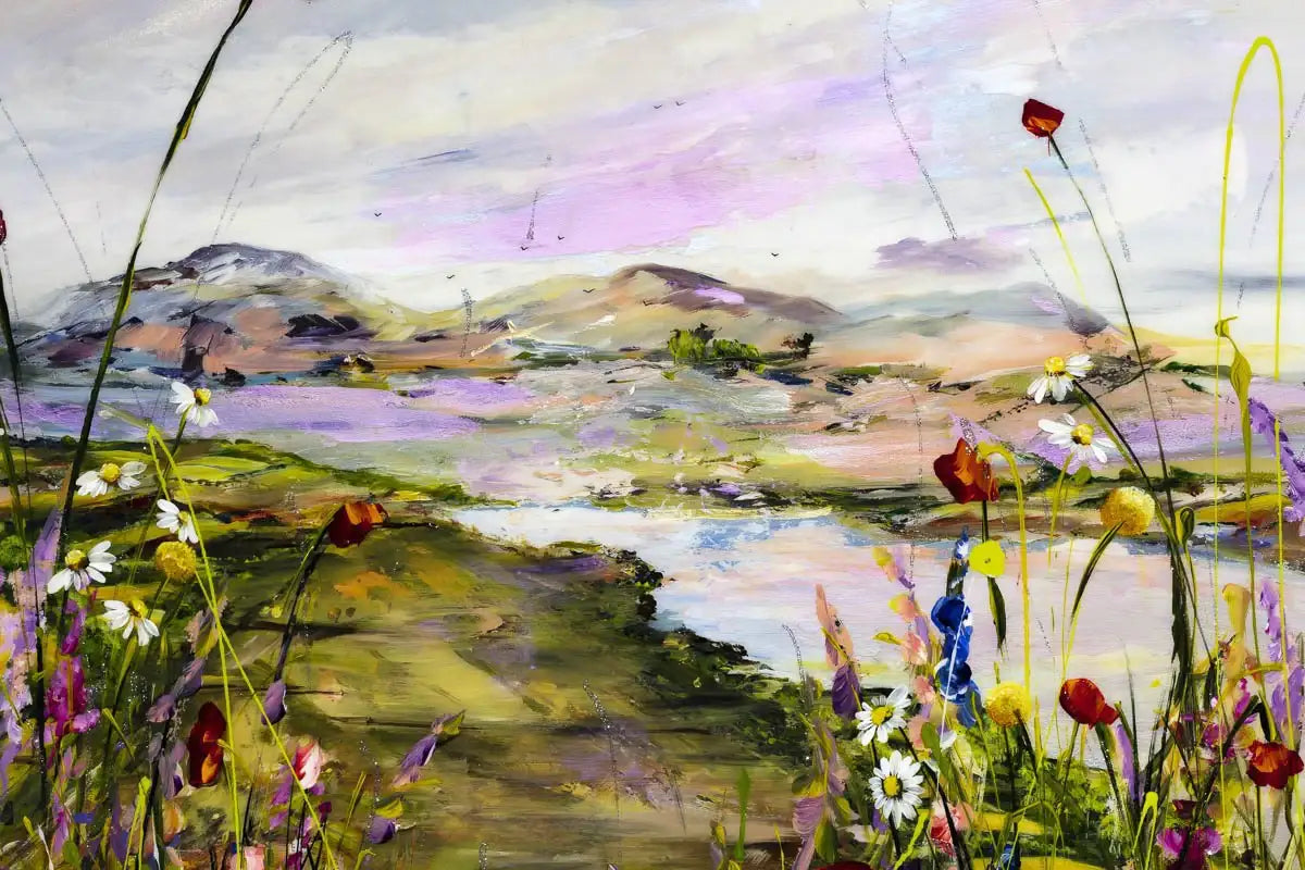 Poppies by the Lake - Original - SOLD by artist Rozanne Bell - Wyecliffe Galleries