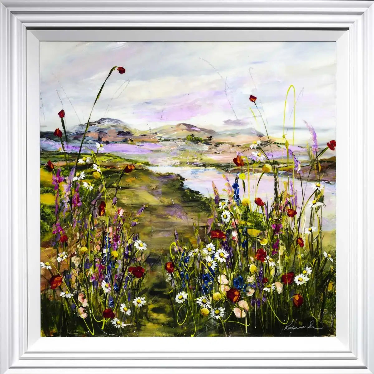 Poppies by the Lake - Original - SOLD by artist Rozanne Bell - Wyecliffe Galleries