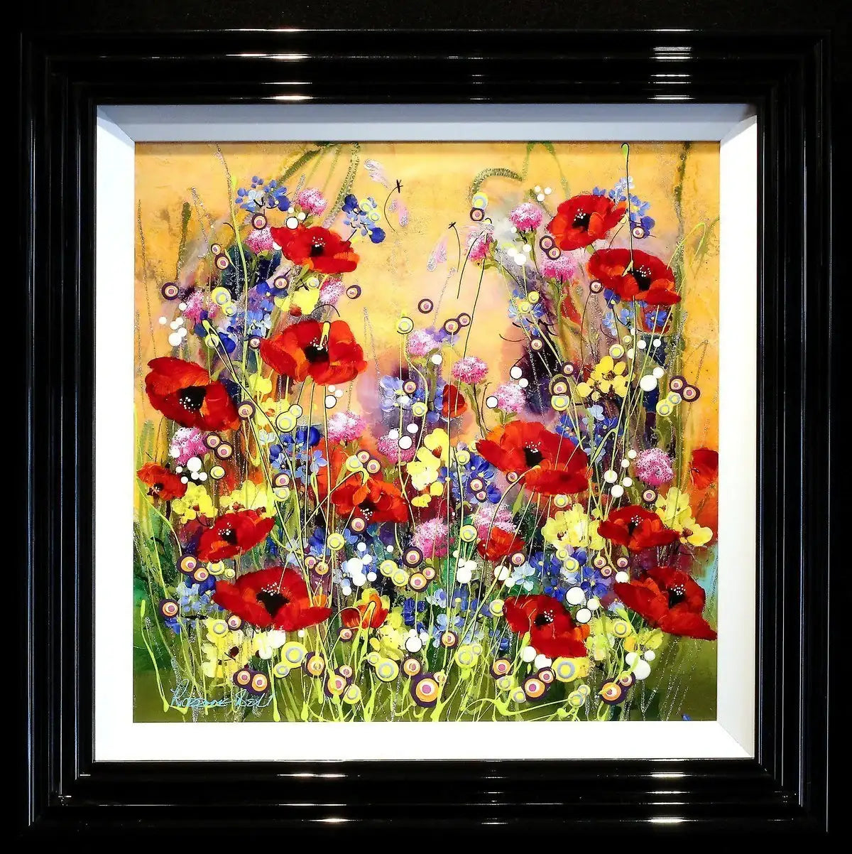 Poppies & Lavender - SOLD by artist Rozanne Bell - Wyecliffe Galleries