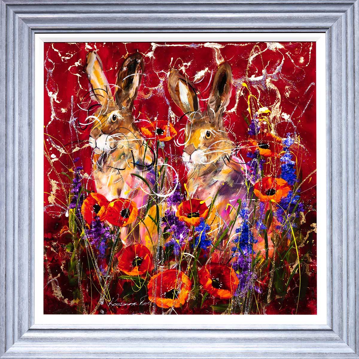 Poppy and Penny - Original Rozanne Bell Framed