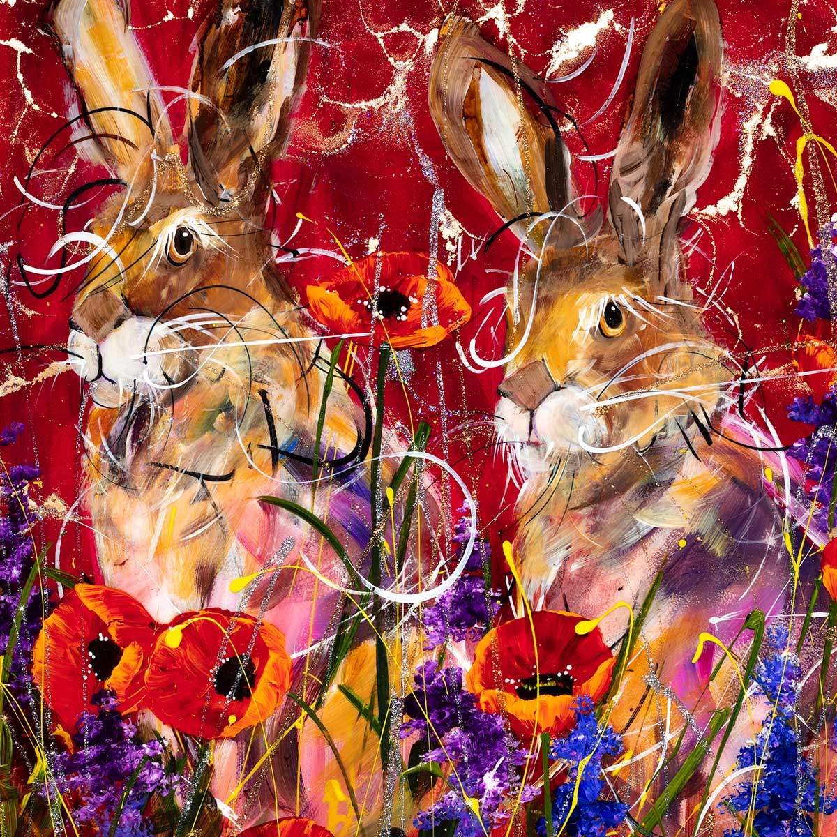 Poppy and Penny - Original - SOLD by artist Rozanne Bell - Wyecliffe Galleries