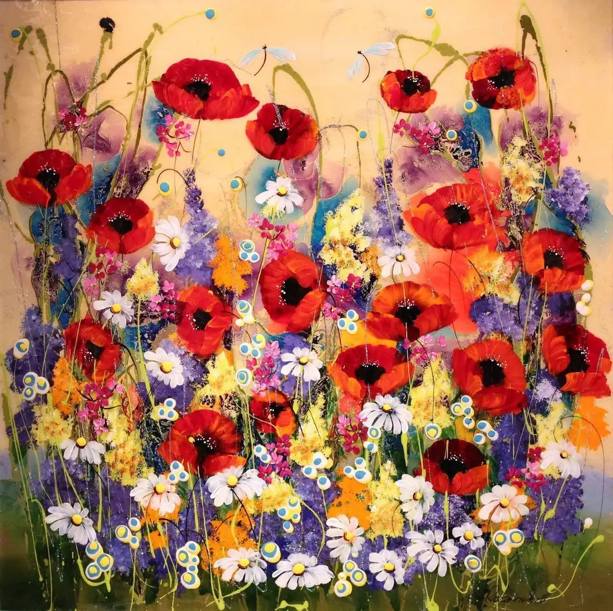 Poppy Dance - SOLD by artist Rozanne Bell - Wyecliffe Galleries