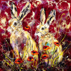Poppy Pair - Original - SOLD by artist Rozanne Bell - Wyecliffe Galleries