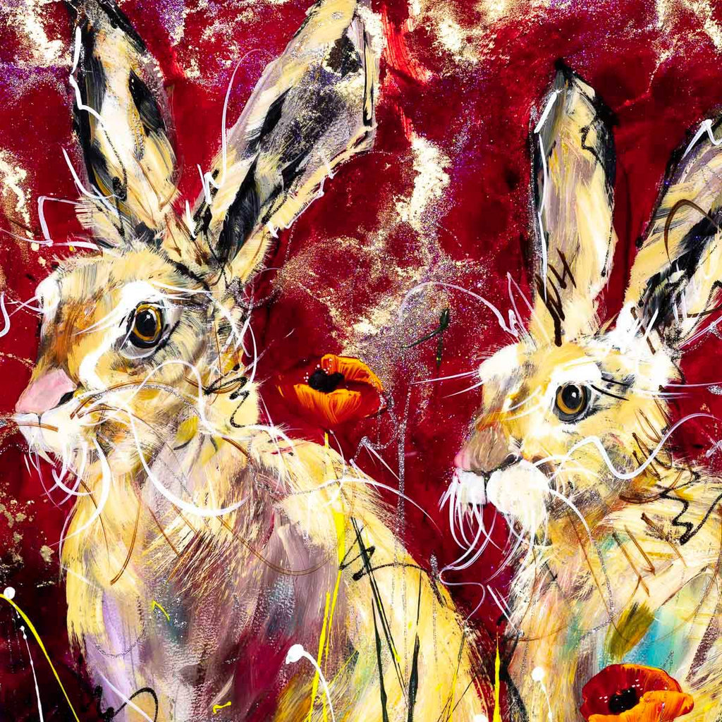 Poppy Pair - Original - SOLD by artist Rozanne Bell - Wyecliffe Galleries