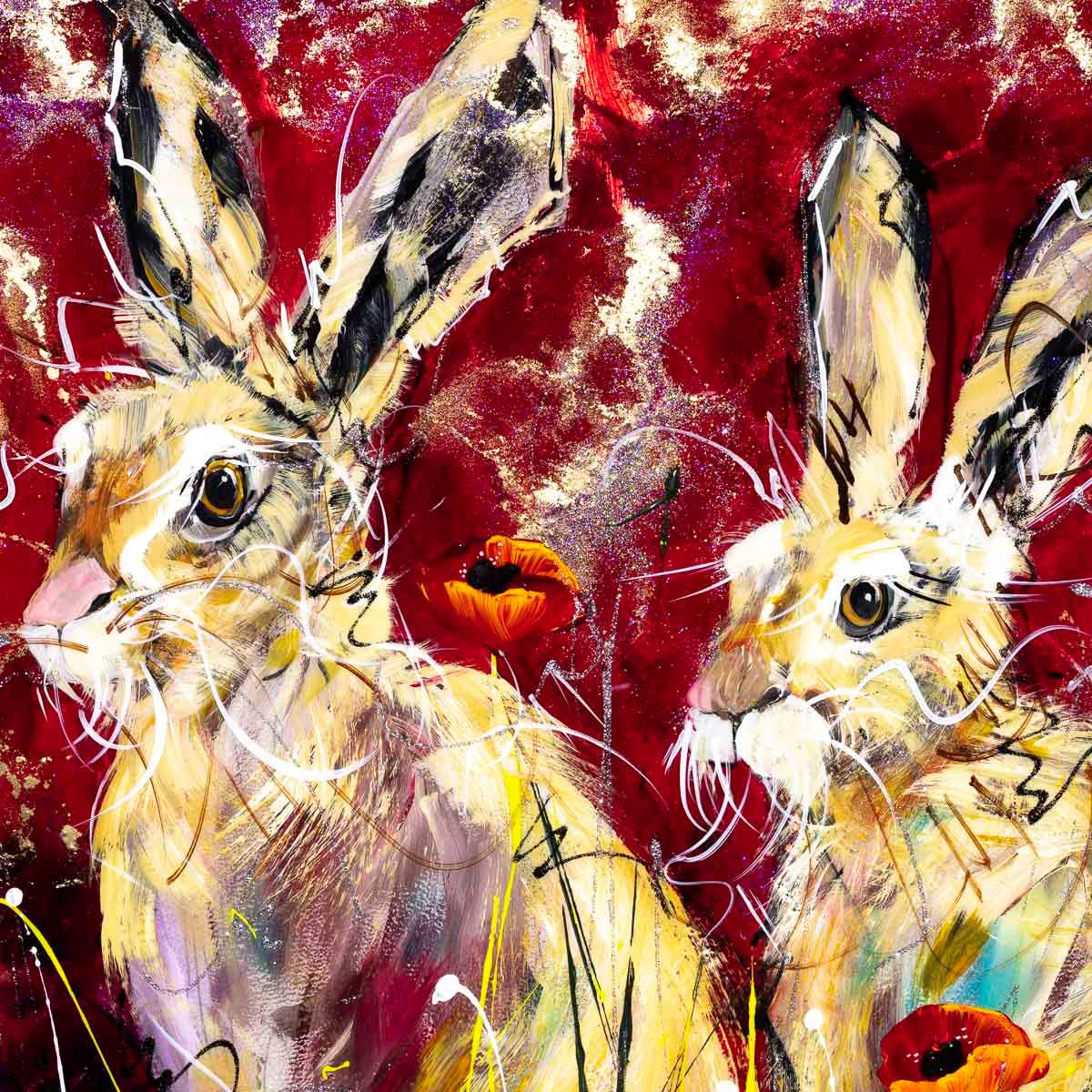 Poppy Pair - Original - SOLD by artist Rozanne Bell - Wyecliffe Galleries