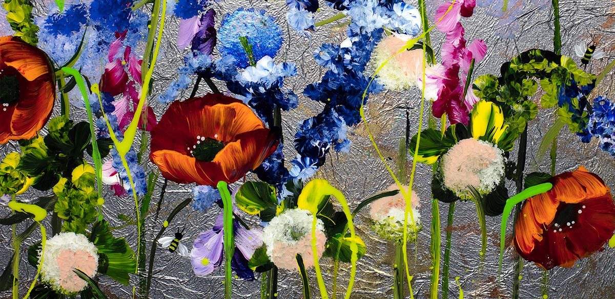 Poppy Panorama - Original - SOLD by artist Rozanne Bell - Wyecliffe Galleries